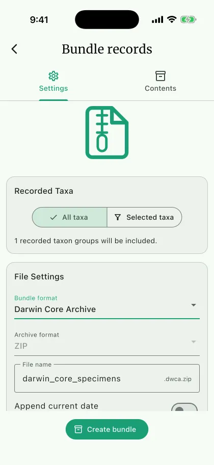 NAHPU Bundle records screen on a phone