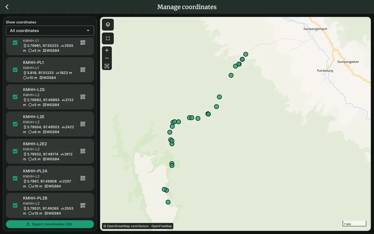 Trap lines and camps, mapped as you go