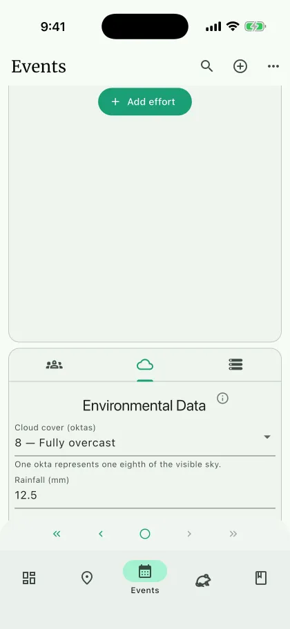 NAHPU Environmental data screen on a phone