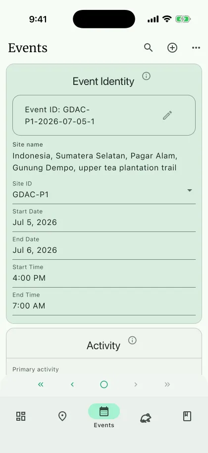 NAHPU Events screen on a phone