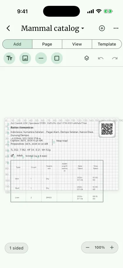 NAHPU Template Editor screen on a phone