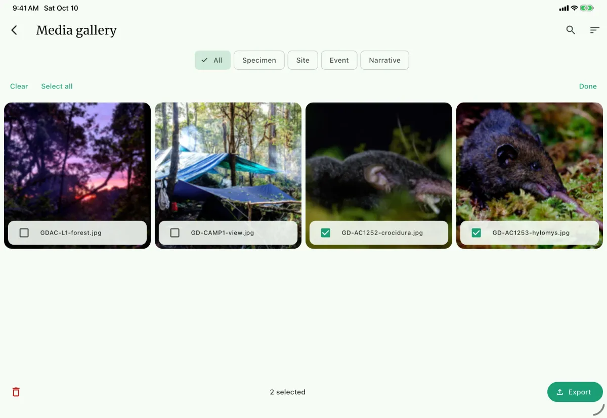 NAHPU Media gallery screen on a tablet