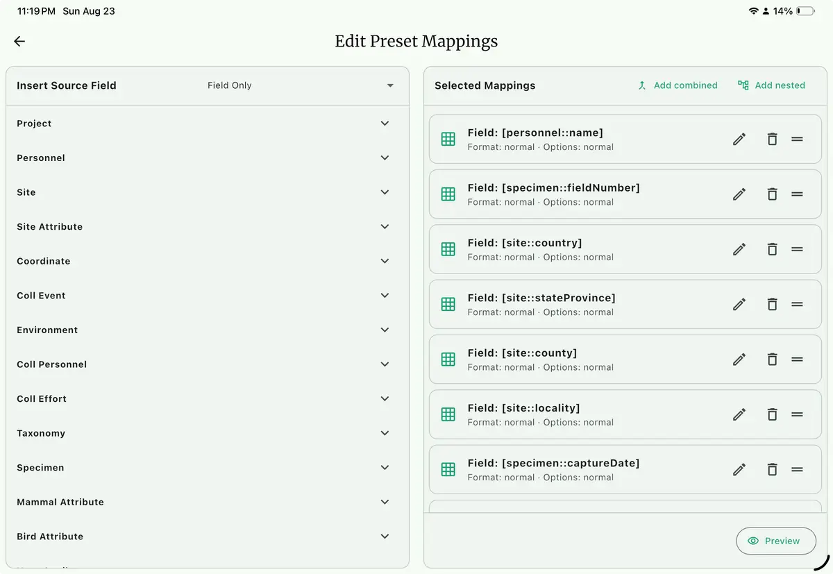 Build your own export presets