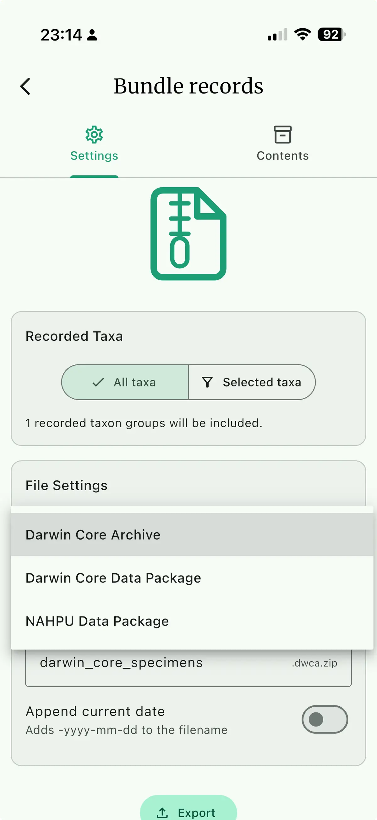Darwin Core and Frictionless Data