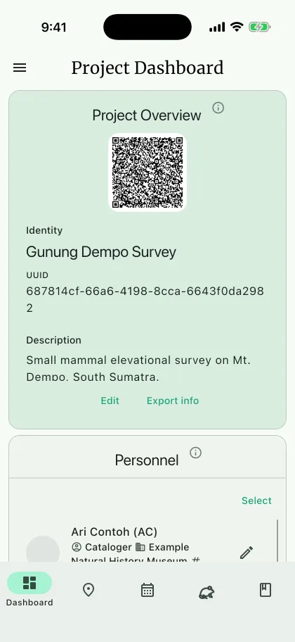 NAHPU Project Dashboard screen on a phone