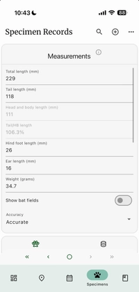 NAHPU Specimen Record